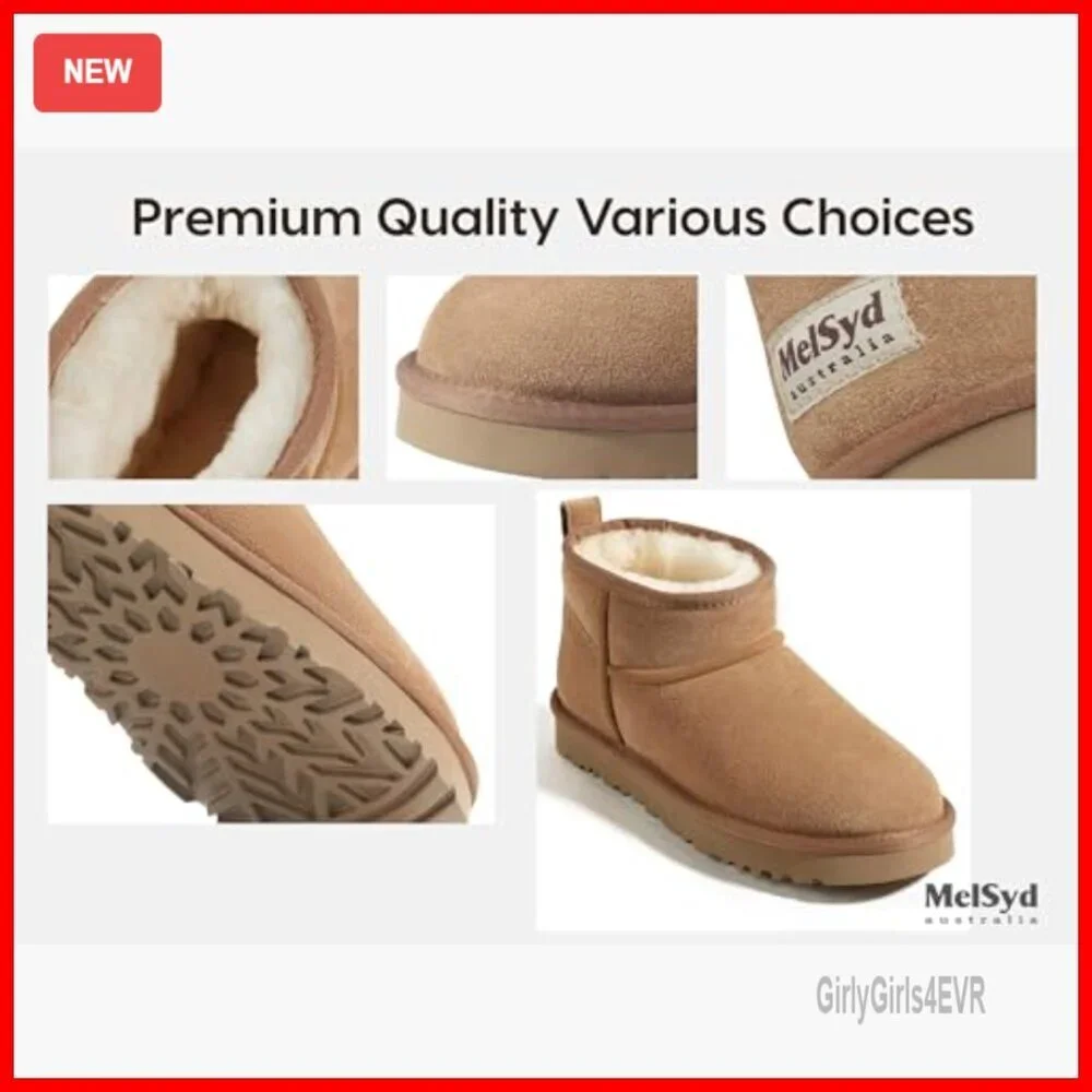 Sheepskin Ankle Boots with Arch Support, Waterproof Suede, -40°F Thermal